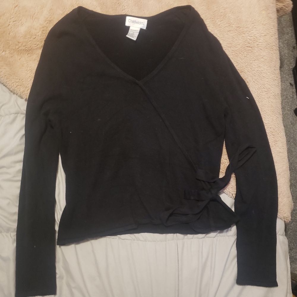 Chadwicks Black Cardigan/ Wrap Sweater